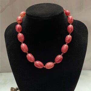Red Jasper Vintage Necklace 14” EUC